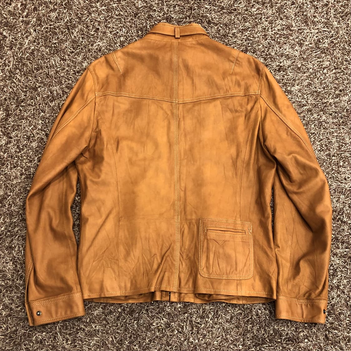 JASPER 염소가죽 브라운 쿼드포켓 고트스킨 레더 가죽 자켓 상품이미지4