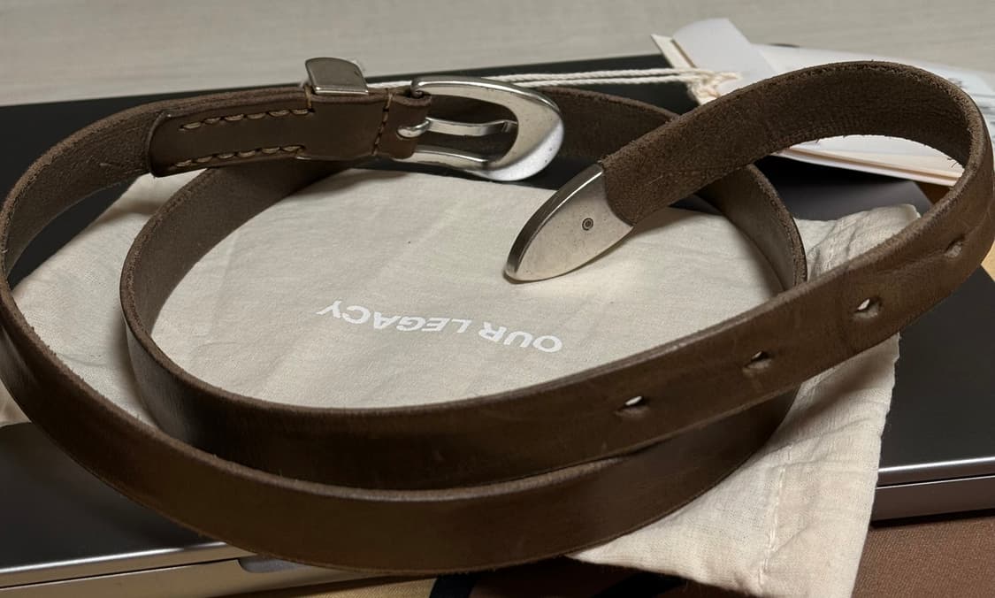 [90] 아워레가시 웨스턴 2cm 벨트 grau leather 상품이미지3