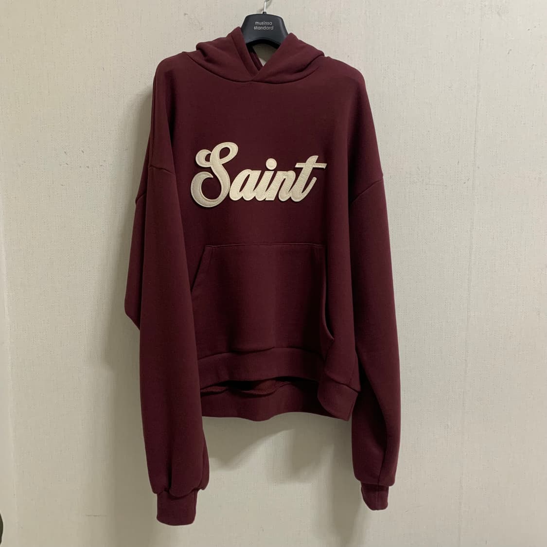 [XL] 디앤에스알 크롭 세인트 후디 버건디 상품이미지3