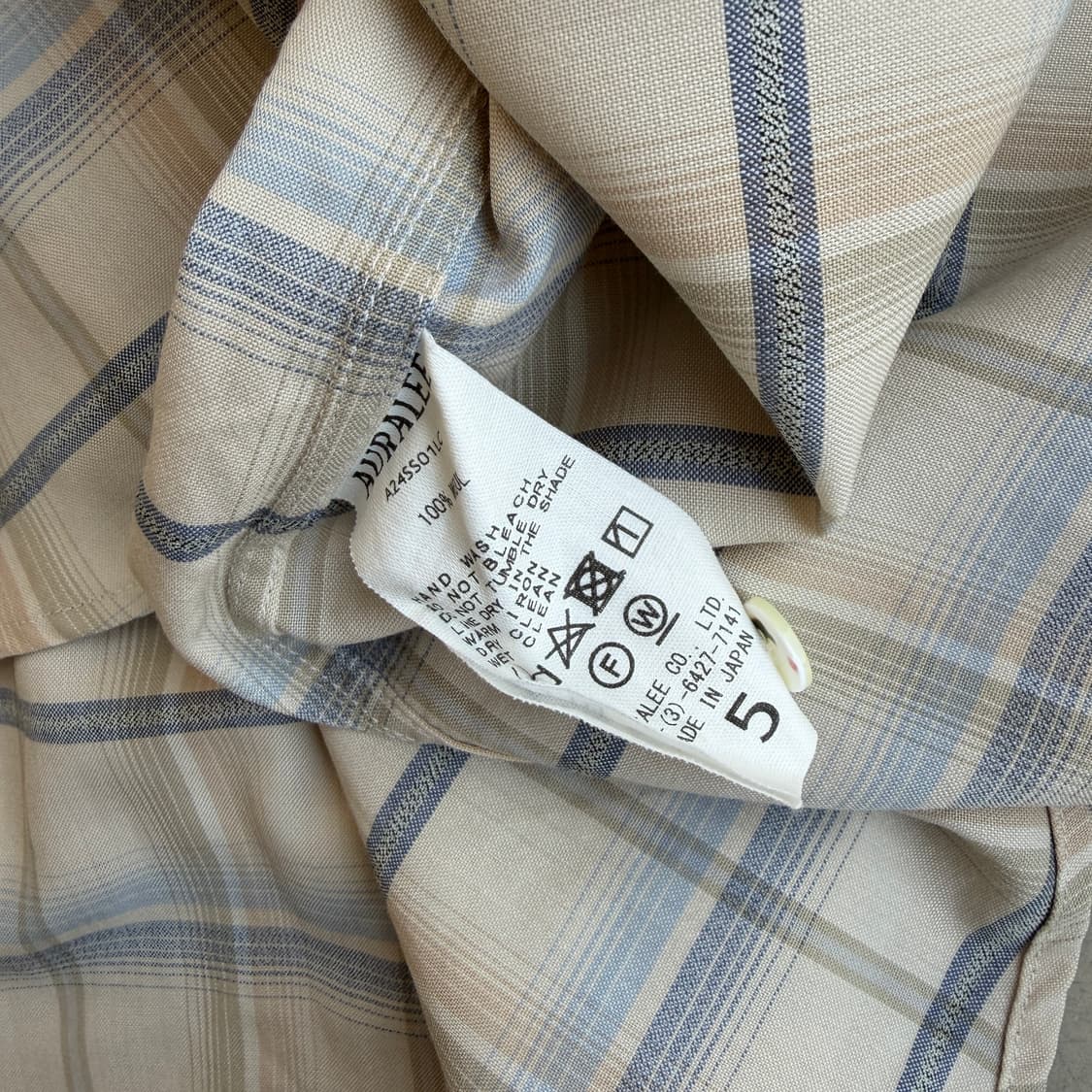 오라리 슈퍼 라이트 울 체크 셔츠 상품이미지7