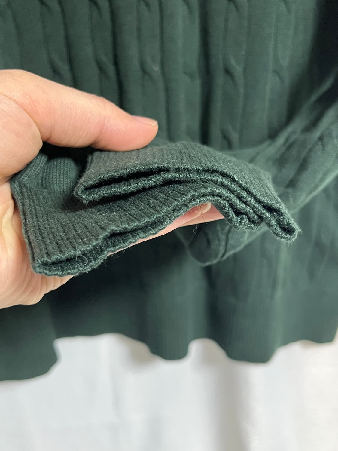 공용 KUJTEN 쿠즈텡 꽈배기 니트 그린 100 상품이미지2