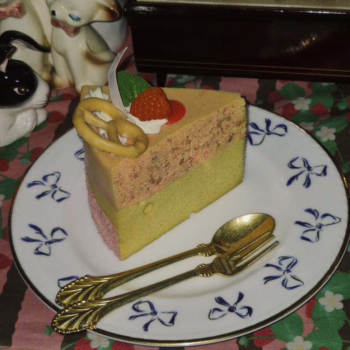 90s 입생로랑 블루 리본 찻잔&접시 1세트 상품이미지10