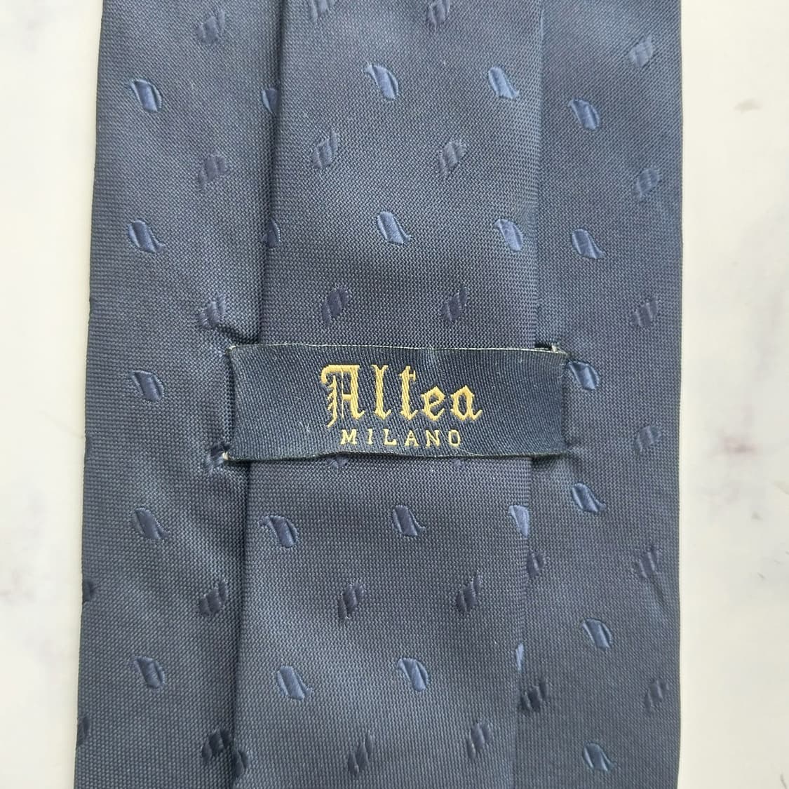 알테아 실크 네이비 자카드 패턴 넥타이 9cm A+등급 K2526 상품이미지9