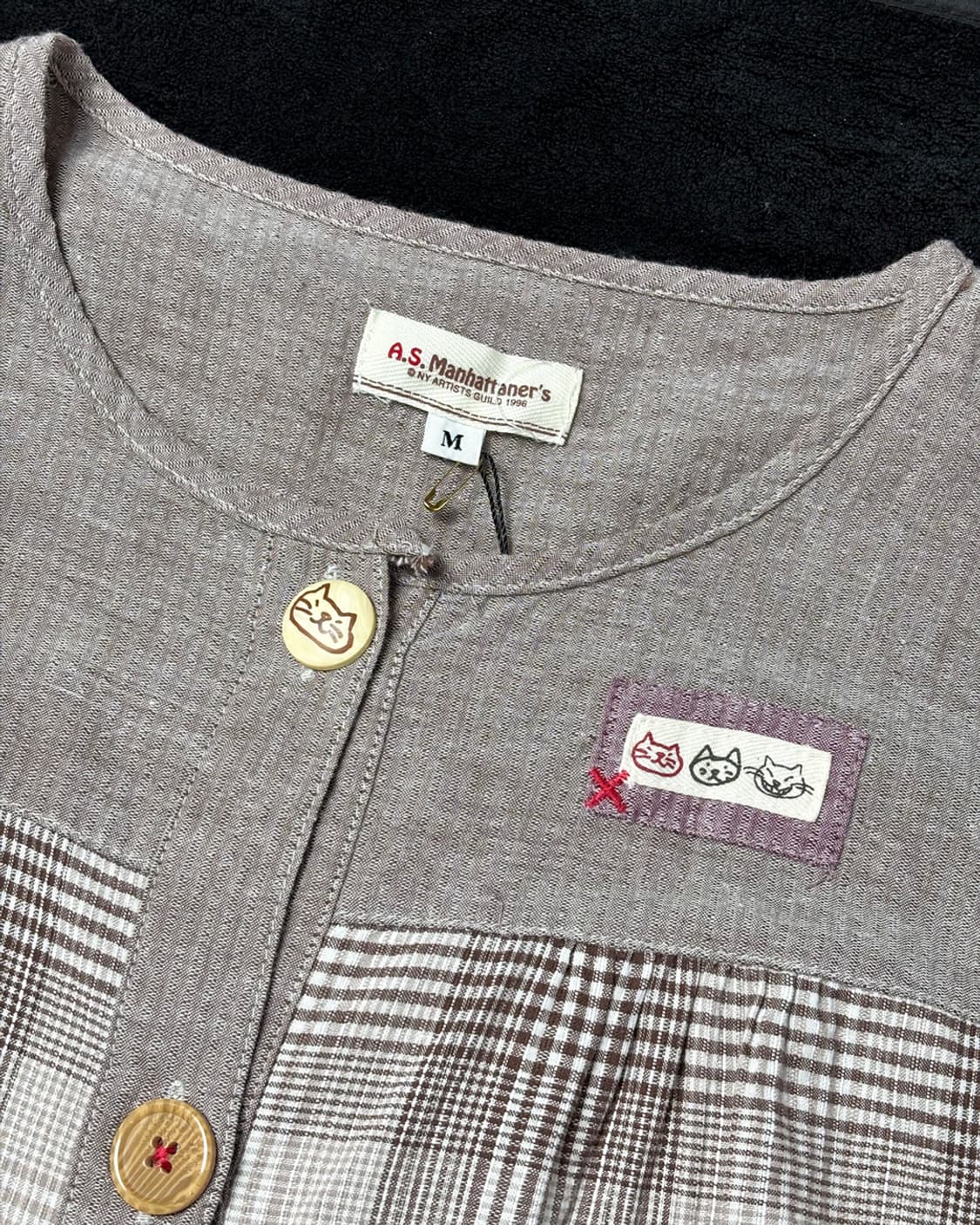 일본빈티지 고양이 노카라 셔츠 상품이미지3