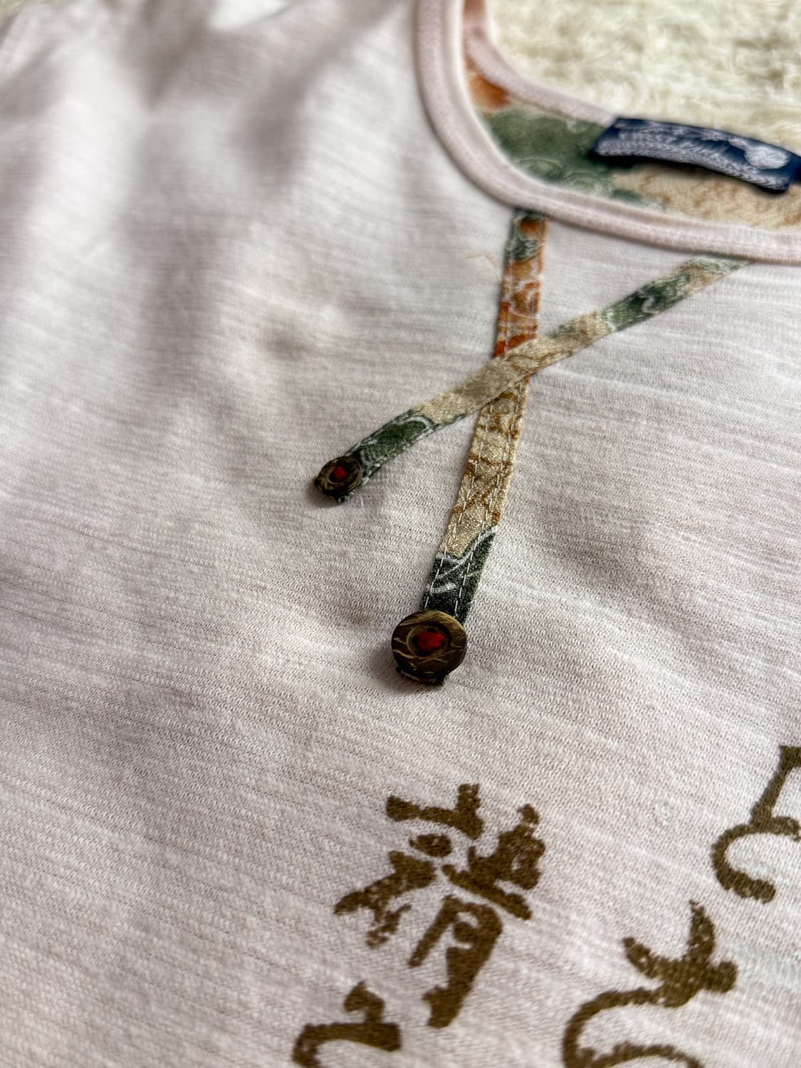 100% Cotton Wood Button T-shirt 0125 상품이미지5