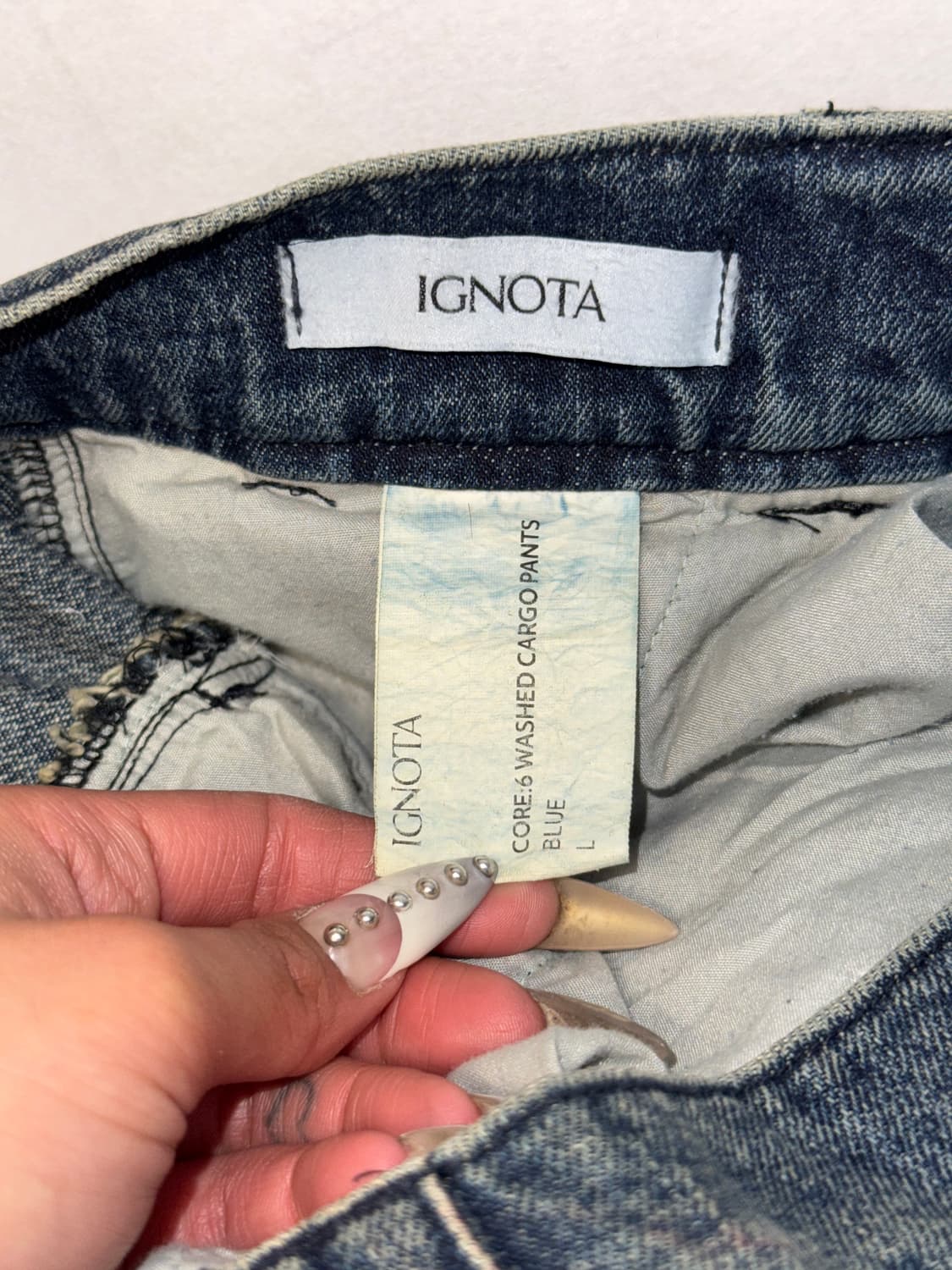 Ignota core:6 washed cargo pants blue  상품이미지6