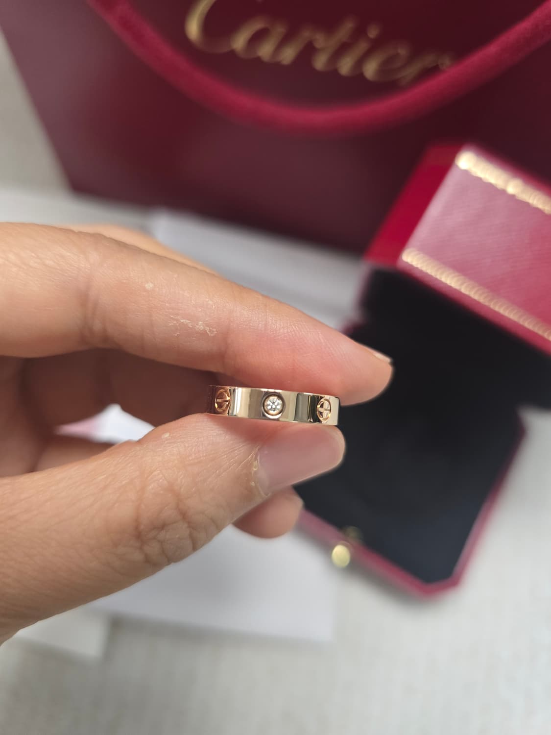까르띠에 러브링 다이아 핑골 52호 새상품 풀박스 상품이미지2