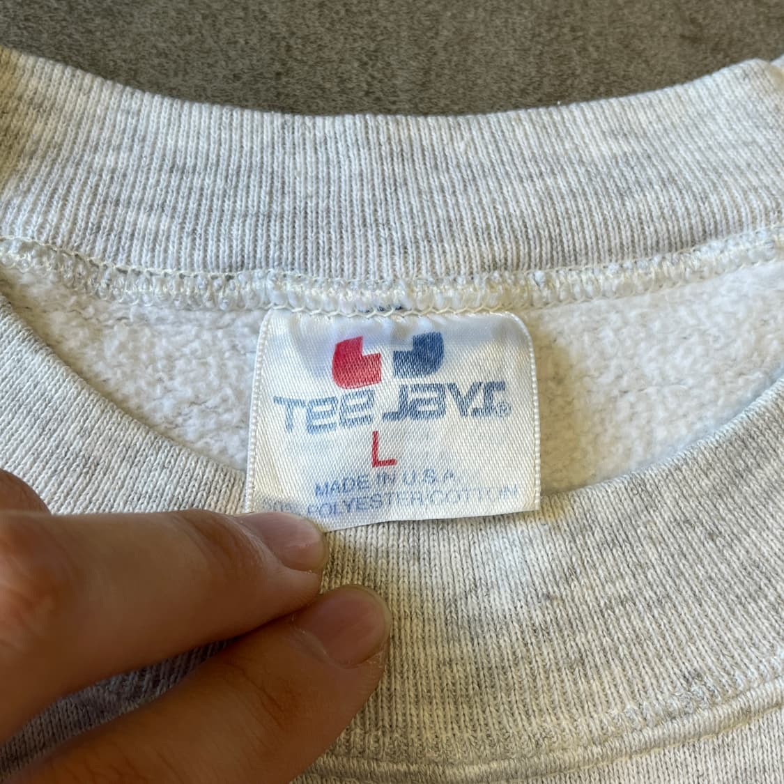 90s 미국 생산 빈티지 멜란지 프린팅 스웻셔츠 맨투매 상품이미지6