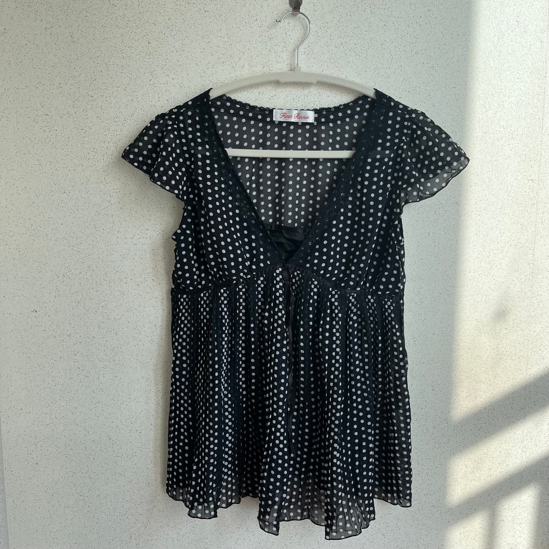 도트 반팔 블라우스 상품이미지1