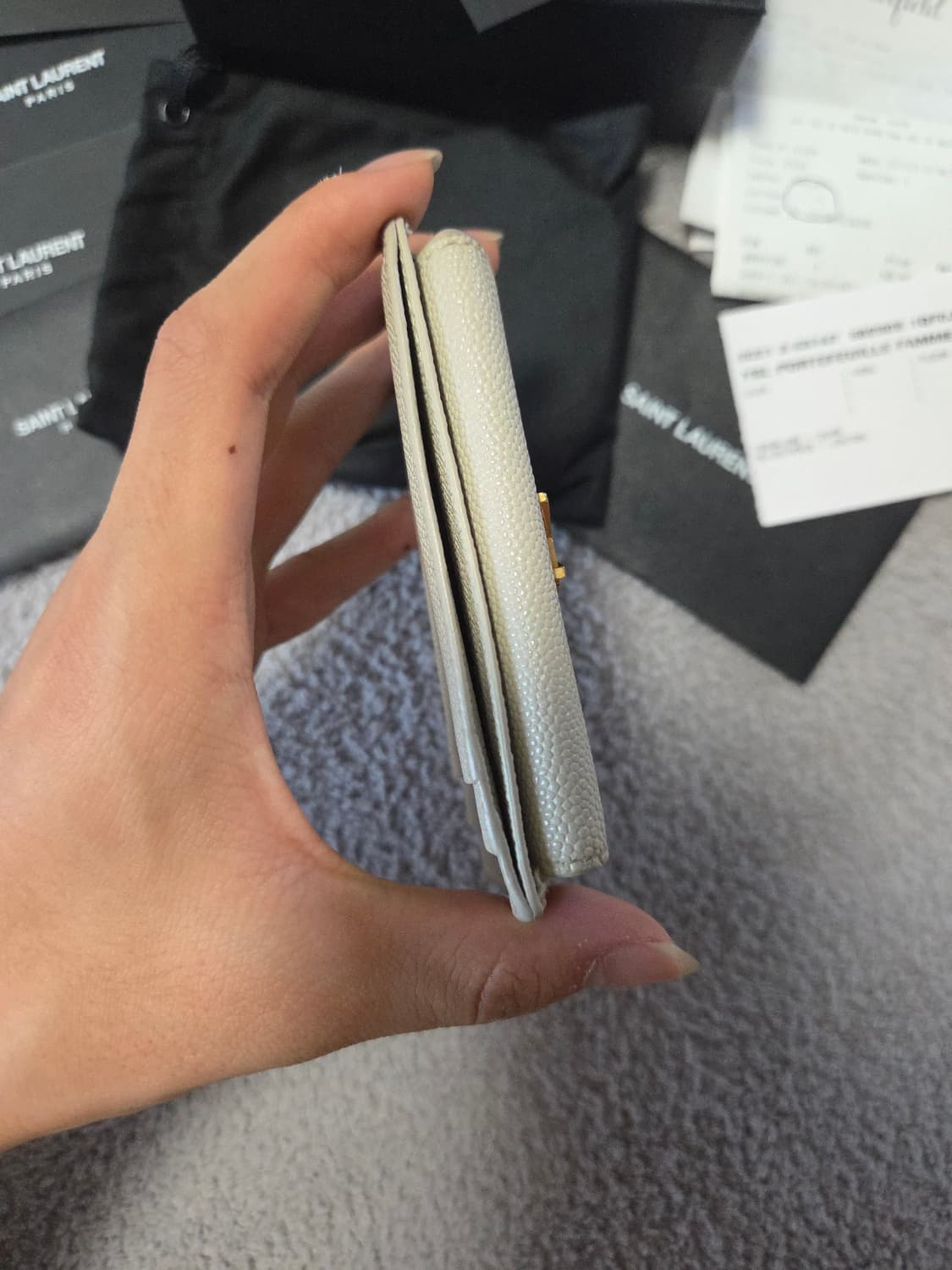 [정품/풀구성] 생로랑 업타운 카드지갑 화이트 상품이미지4