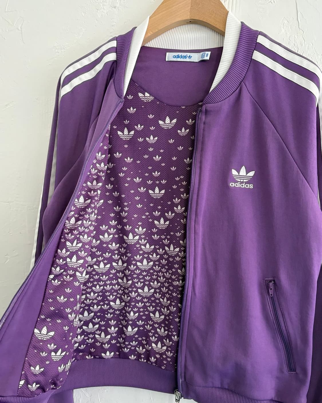 Adidas 아디다스 파이어버드 퍼플컬러 안감로고 우먼 트랙탑 상품이미지7