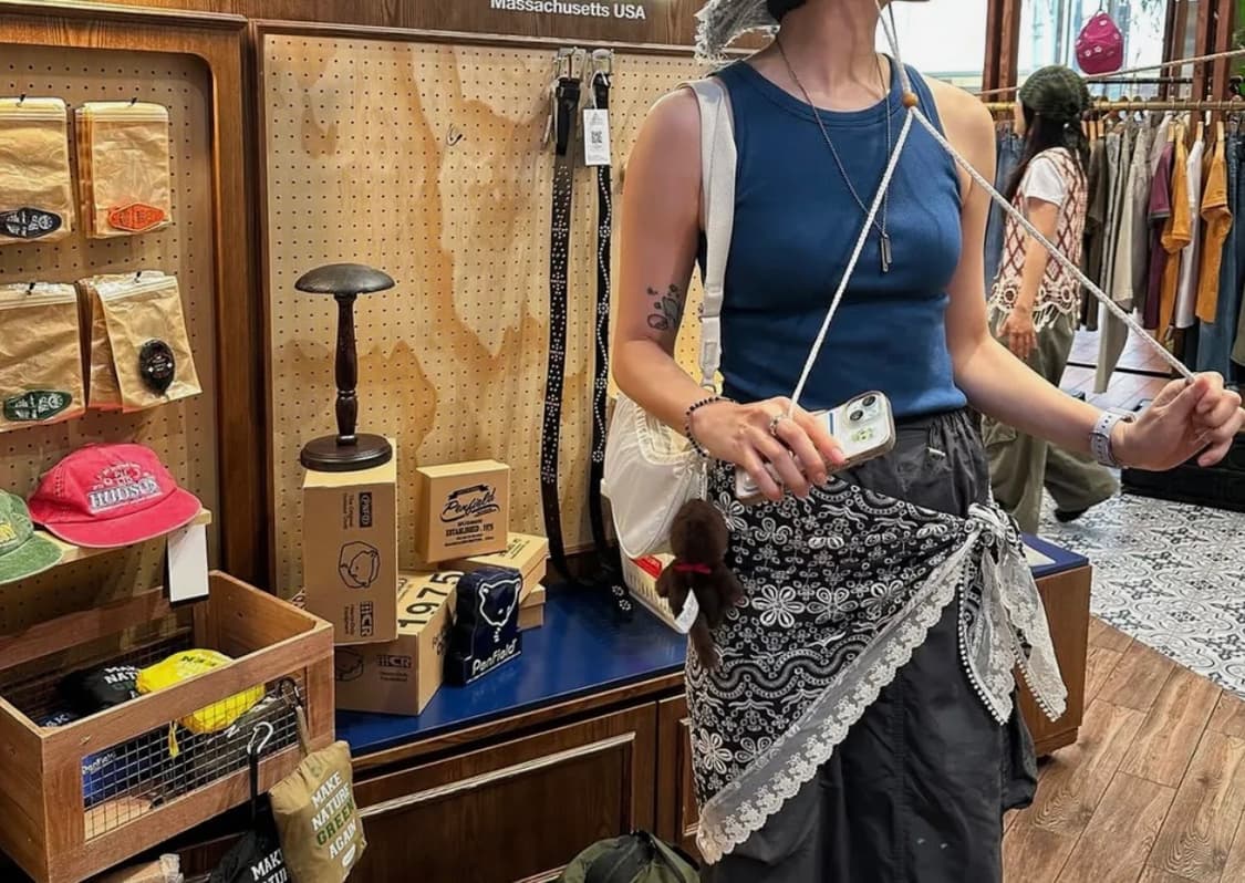 펜필드 플라워 롱 스카프 상품이미지5