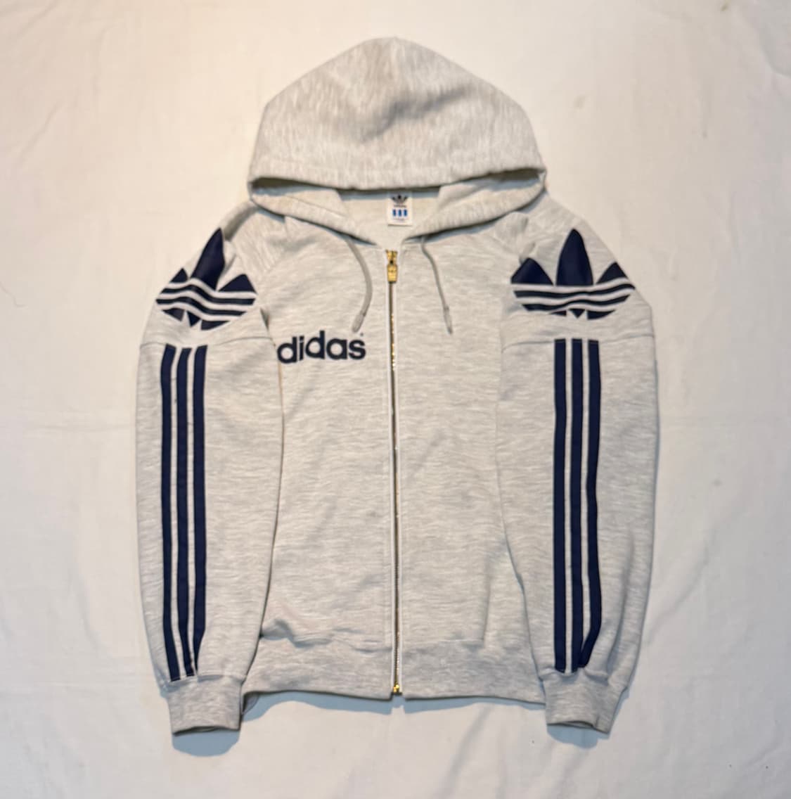 80s 아디다스 일본판 아카이브 트레포일 후드집업 그레이 상품이미지1