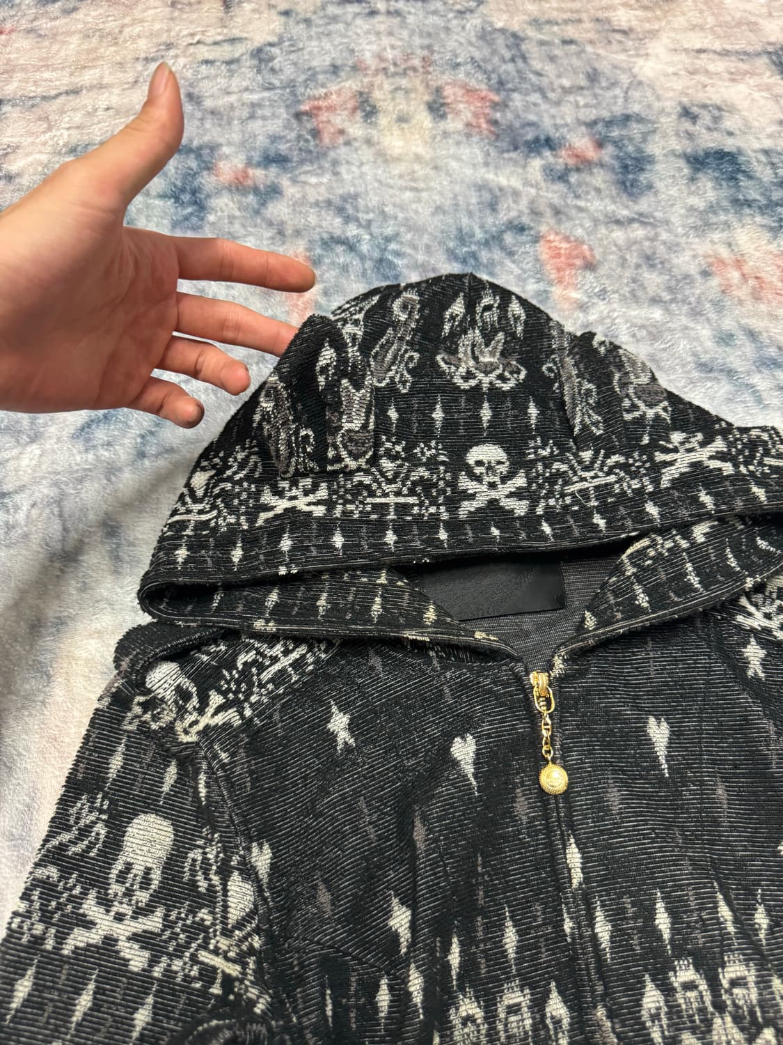 Roen 00s archive usagi skull hoodie 상품이미지3