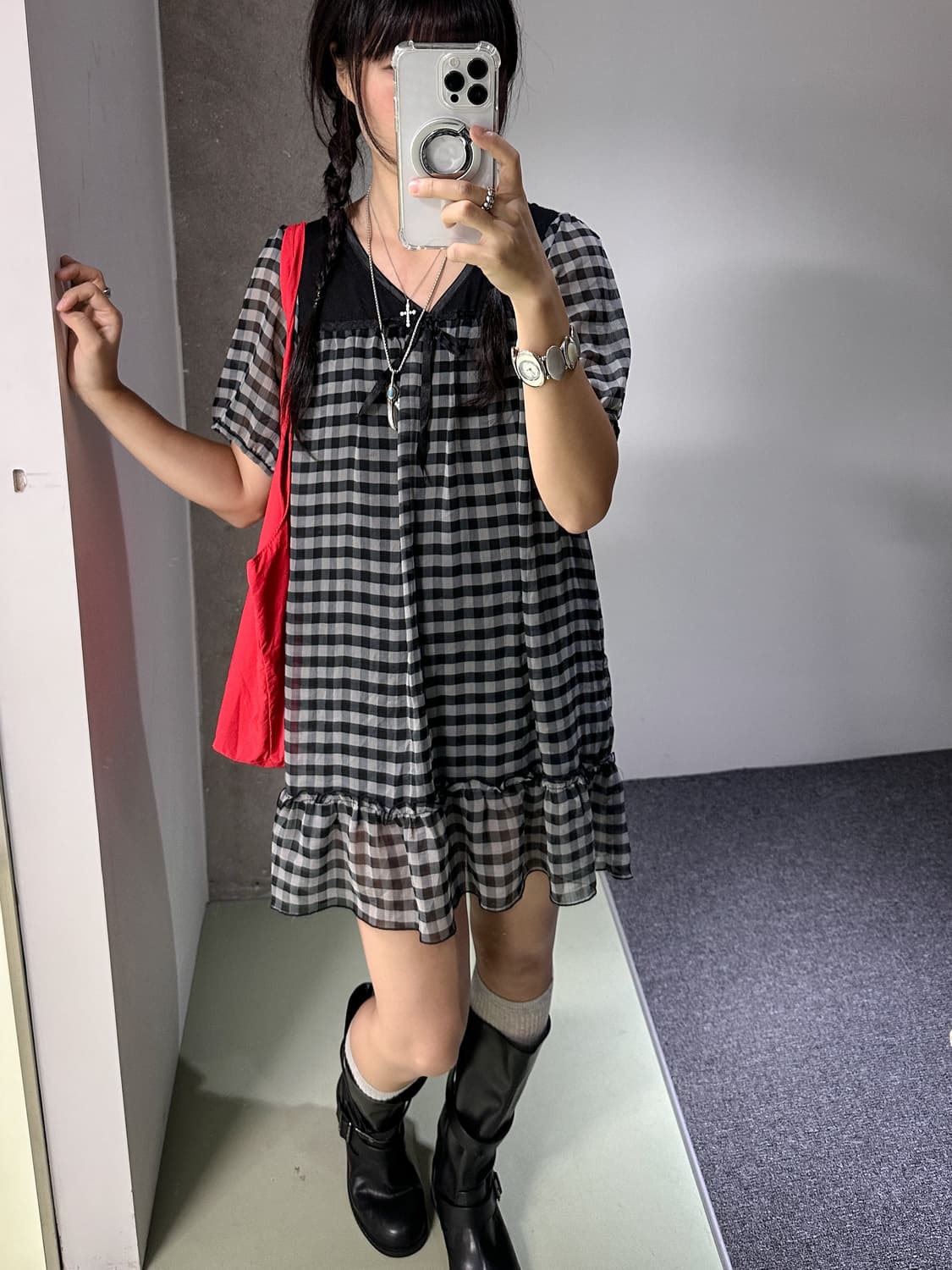 check puff dress 상품이미지3