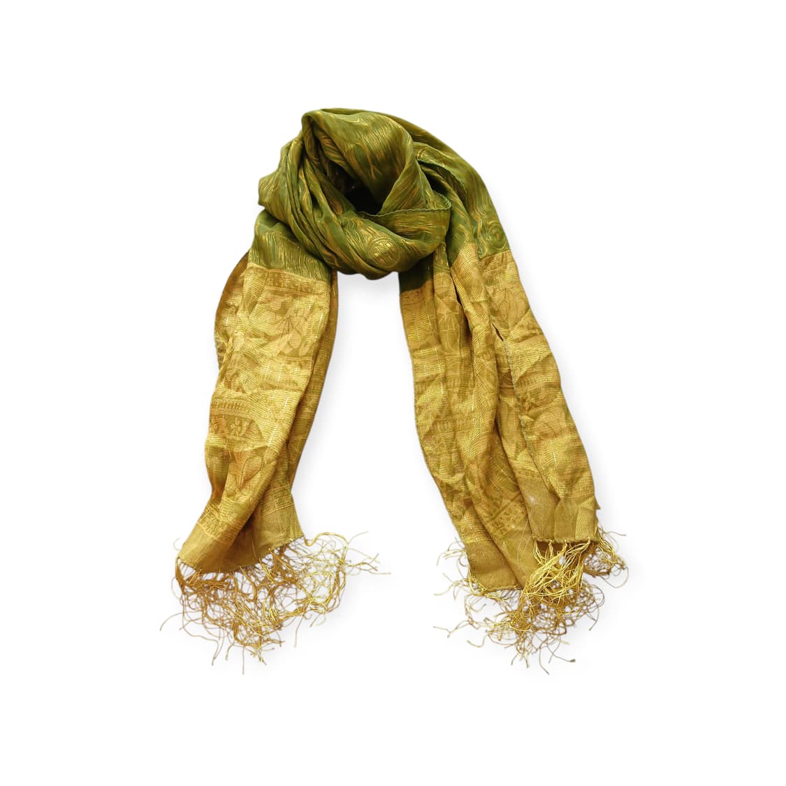 히피 그린 실크 수술 스카프  상품이미지1