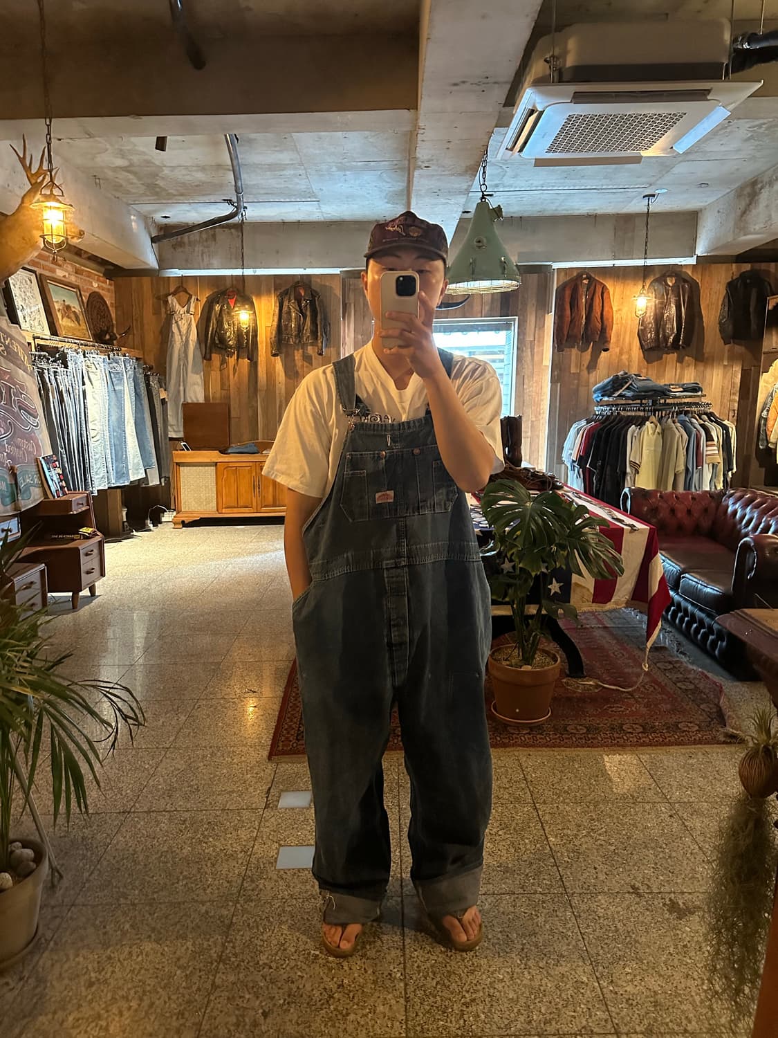 빅사이즈 USA 빈티지 데님 오버올 워크 팬츠 상품이미지2
