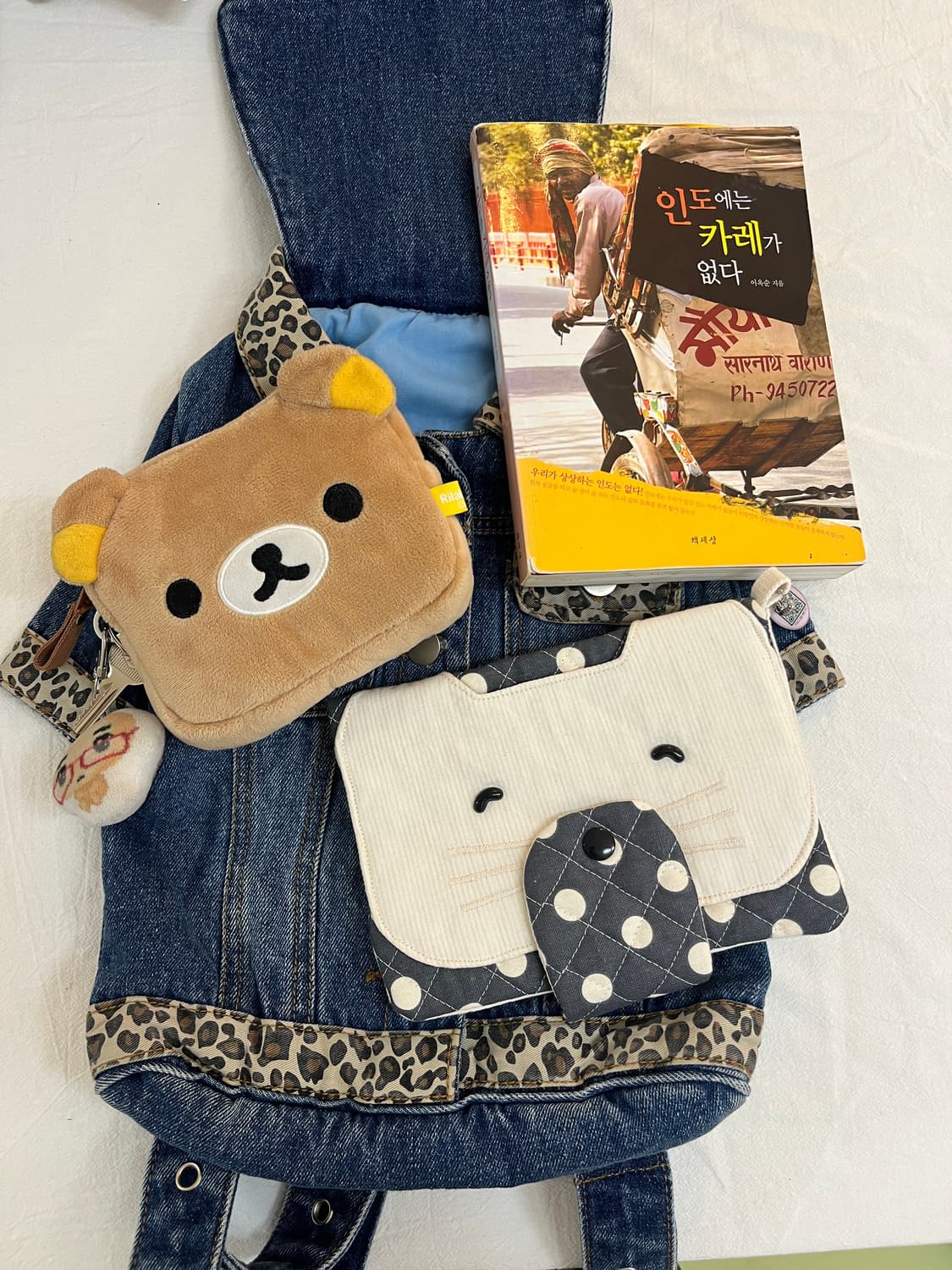 호피 데님 셔츠 모양 백팩 🎒 상품이미지4