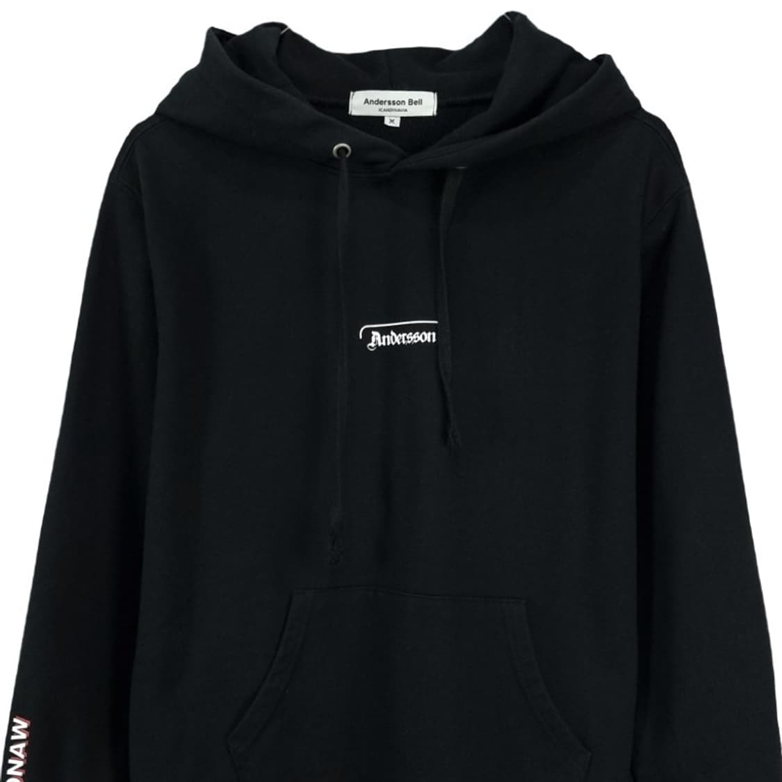 [앤더슨벨] 그래픽 프린팅 오버핏 후드티 블랙 M19007 상품이미지4