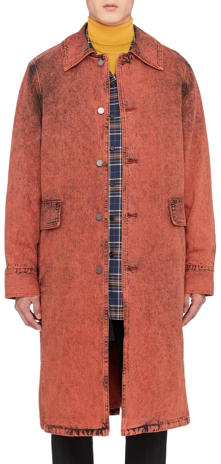 우영미 오렌지 워싱 데님 코트 50사이즈 상품이미지9