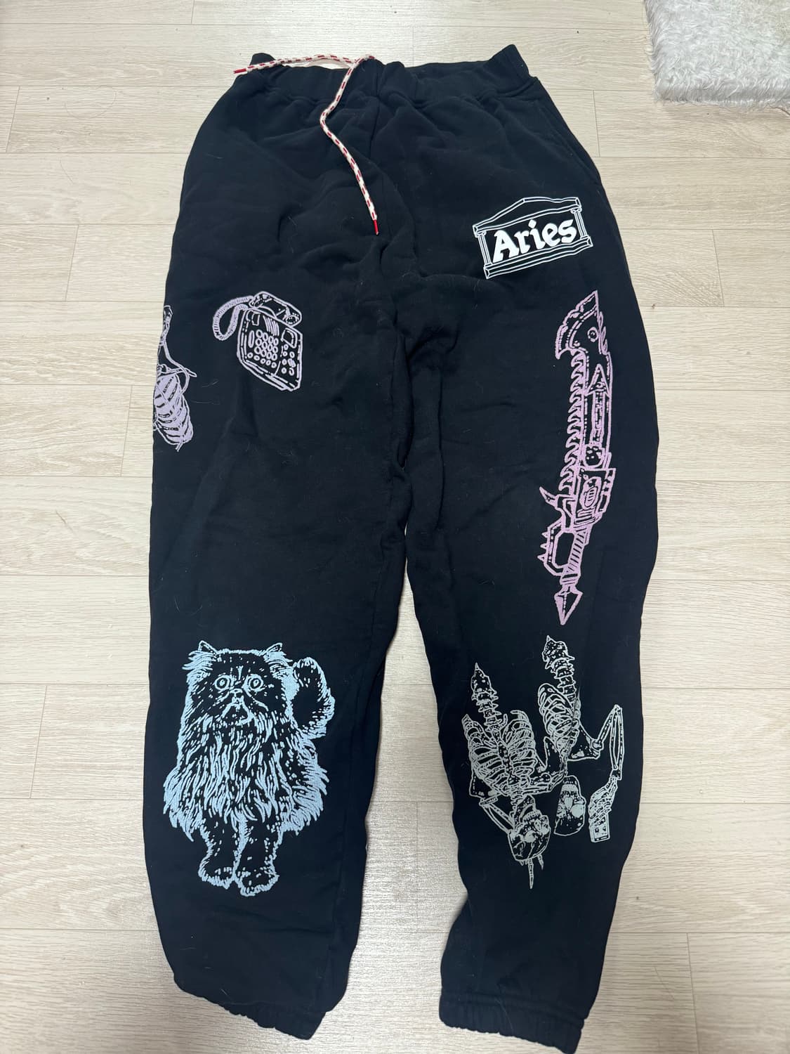 Aries 에리즈 블랙 스웻 팬츠 XS 상품이미지2