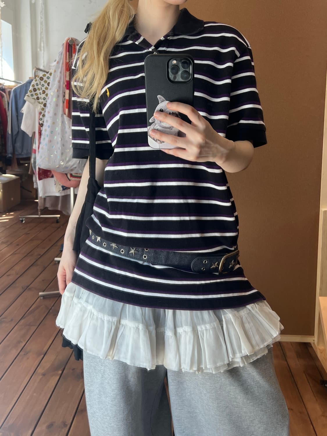 폴로 블랙 스트라이프 카라 반팔티 상품이미지3
