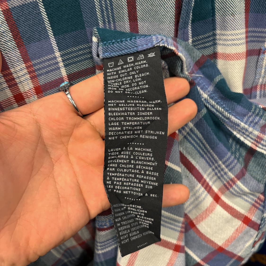 00s 할리데이비슨 아메리칸 슬리브패치 트윌코튼 체크 바이커셔츠 N197 상품이미지9