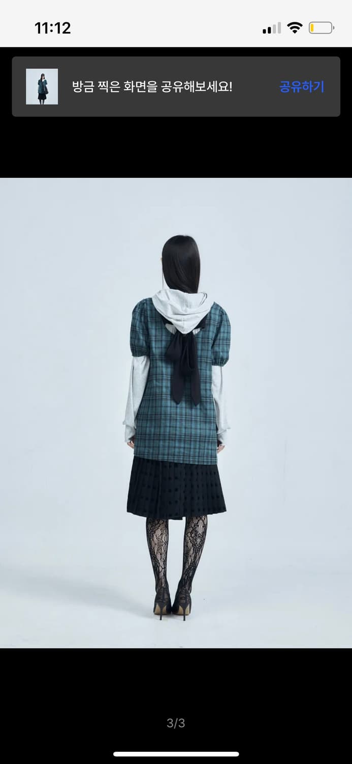 콜로신스 체크 타이 블라우스 상품이미지2