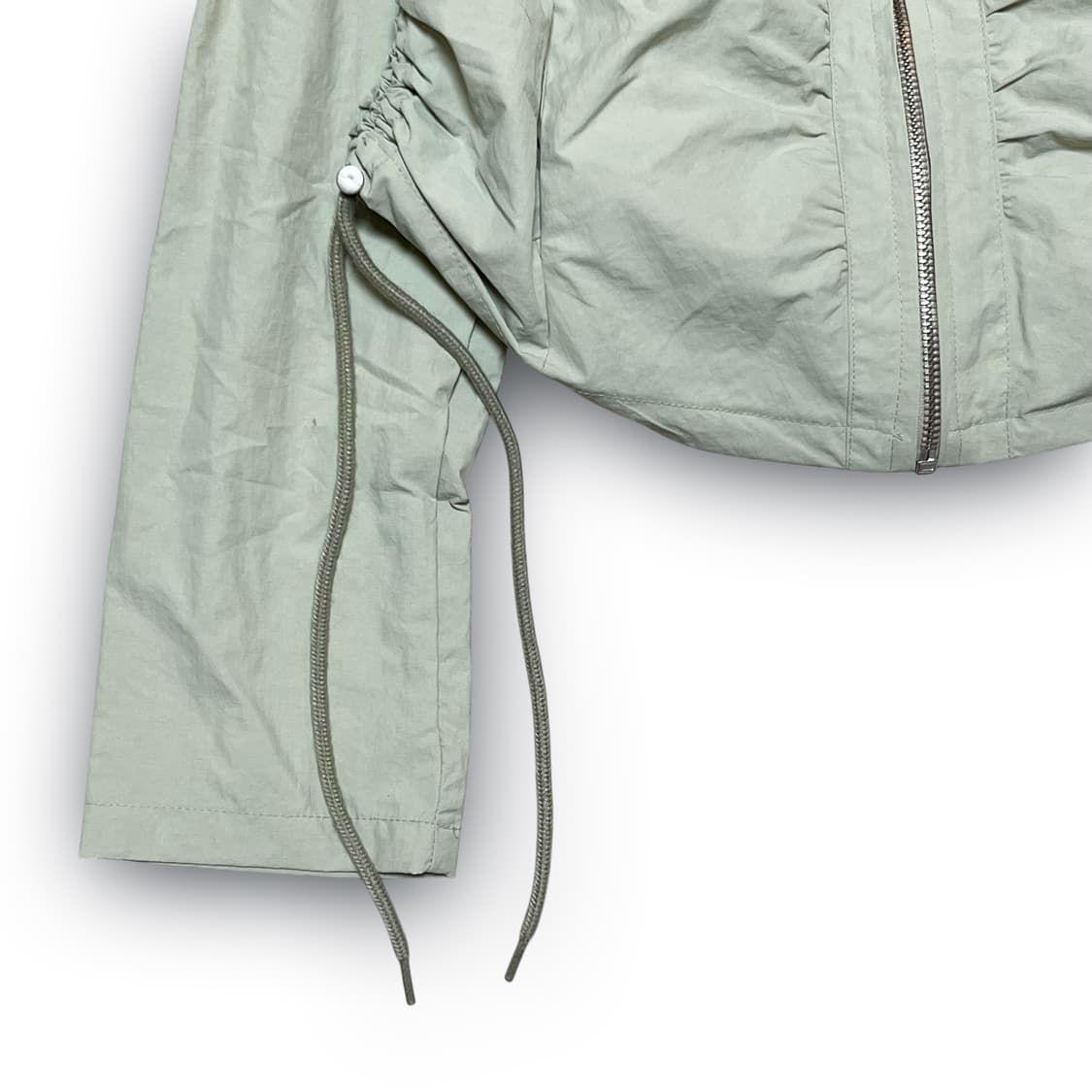 Nylon Cropped Shirring Track Jacket_Mint 상품이미지5