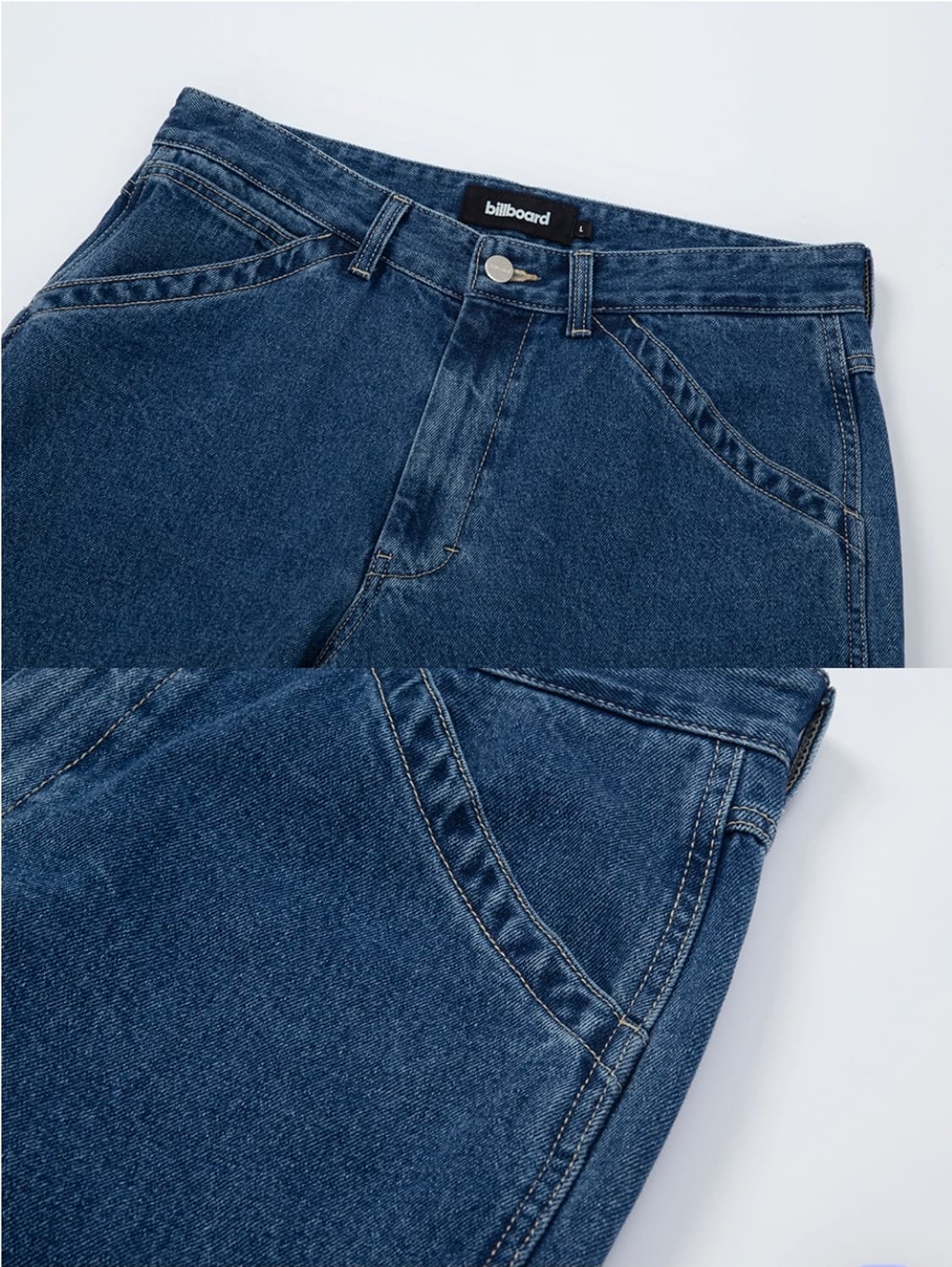 브랜드 빌보드 카펜터 와이드 인디고 데님팬츠 중청 청바지 남자바지 사계절 상품이미지7