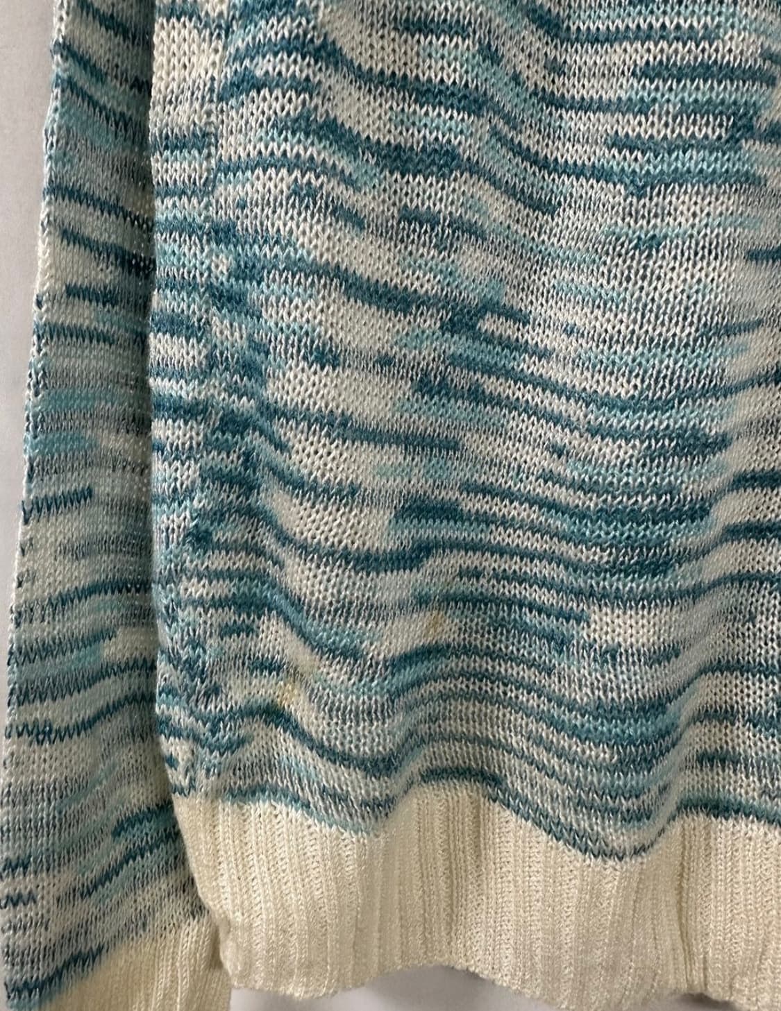 MORE JOY 브이넥 블루 긴팔 여름 니트 M 상품이미지3