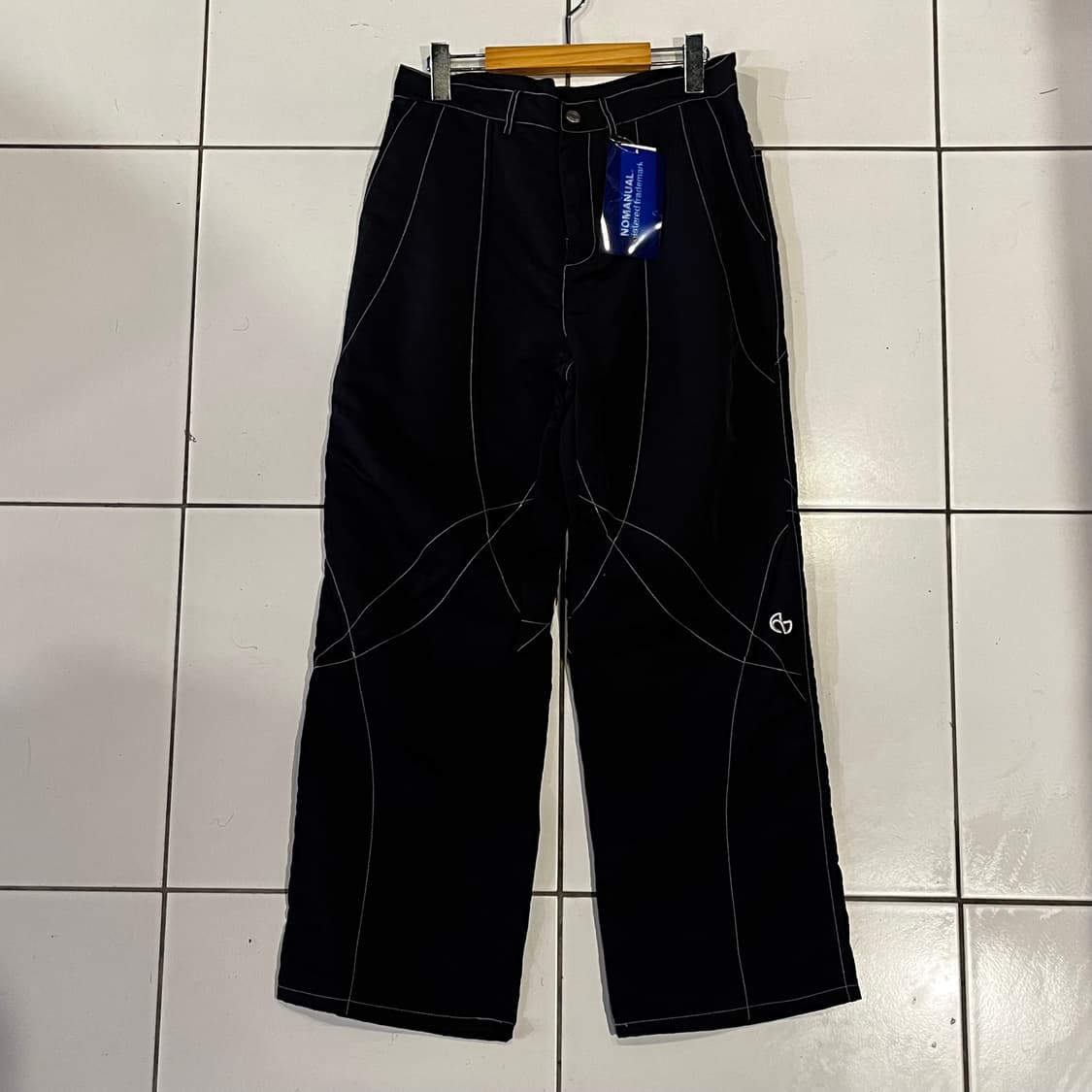 노매뉴얼 패널 레이어드 팬츠 네이비 L 새상품 상품이미지3