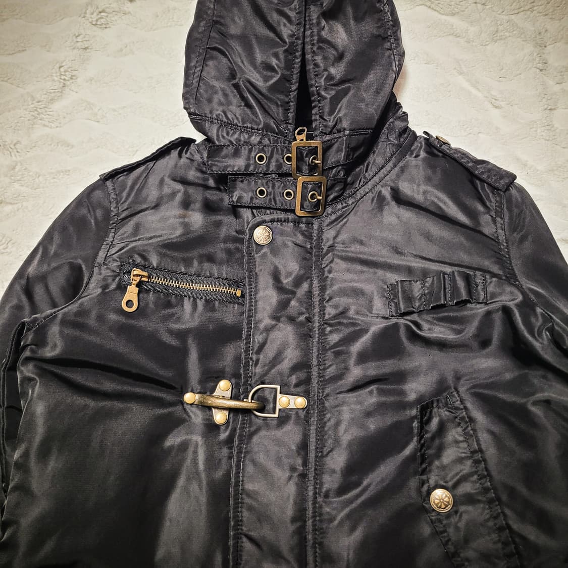 00s naked queen Duffle Hooded Long Coat 상품이미지2