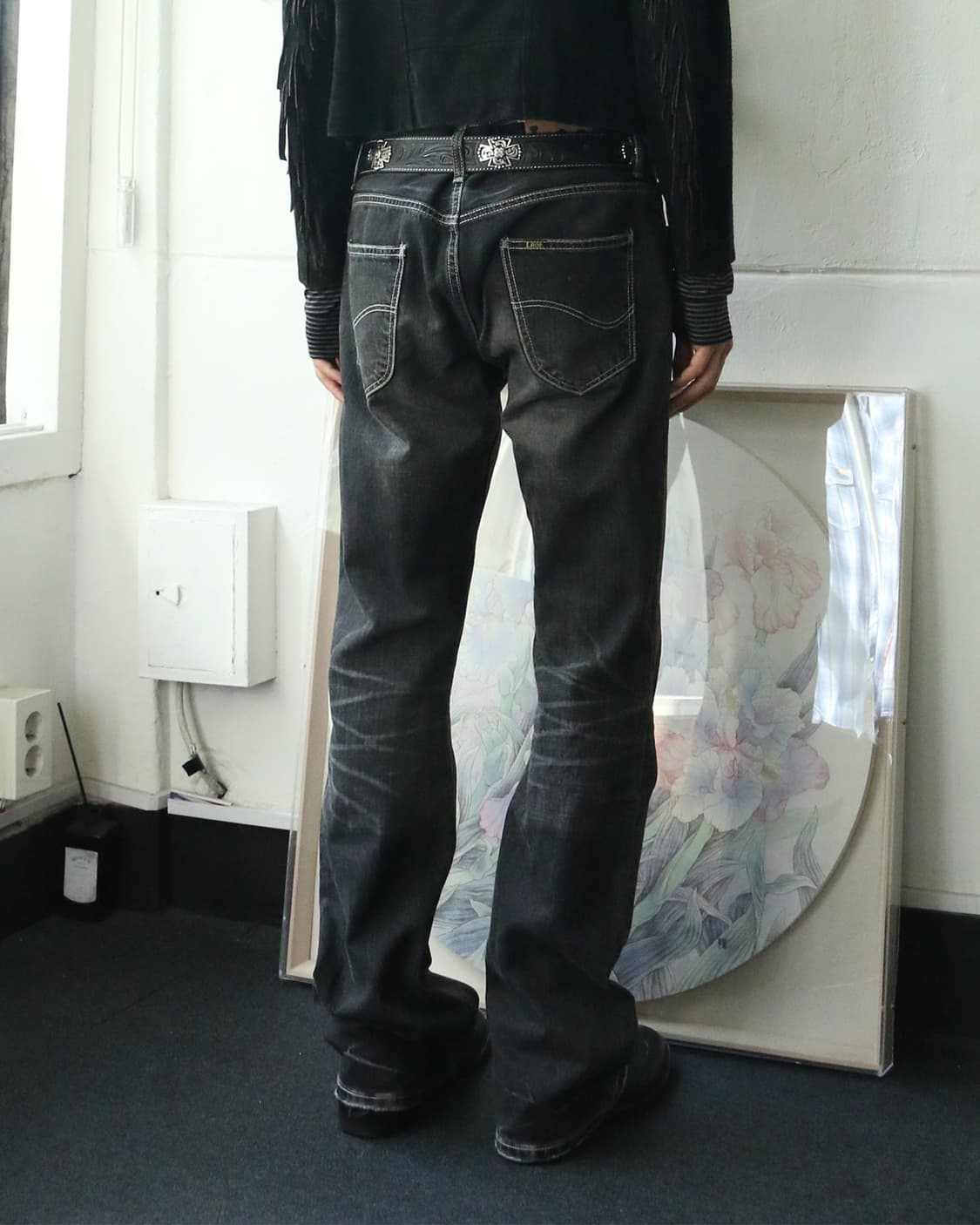 Lee 블랙 부츠컷 데님 팬츠  상품이미지2