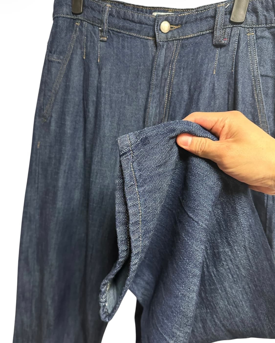 포트너스 투턱 와이드 여름 데님 팬츠 L size 상품이미지3