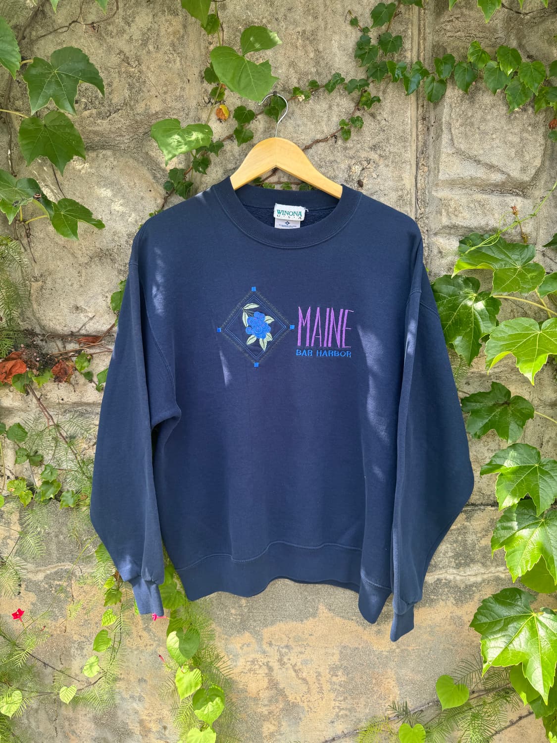 90s winona made in usa 50/50 자수 맨투맨 스웻셔츠 상품이미지1