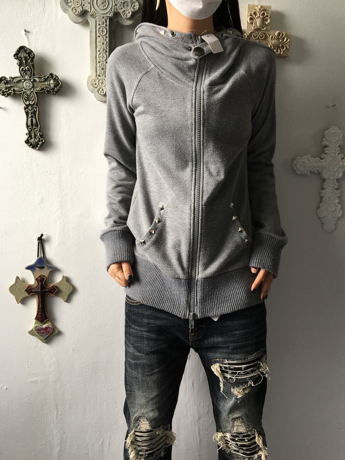 Stud point hood zip up 상품이미지1