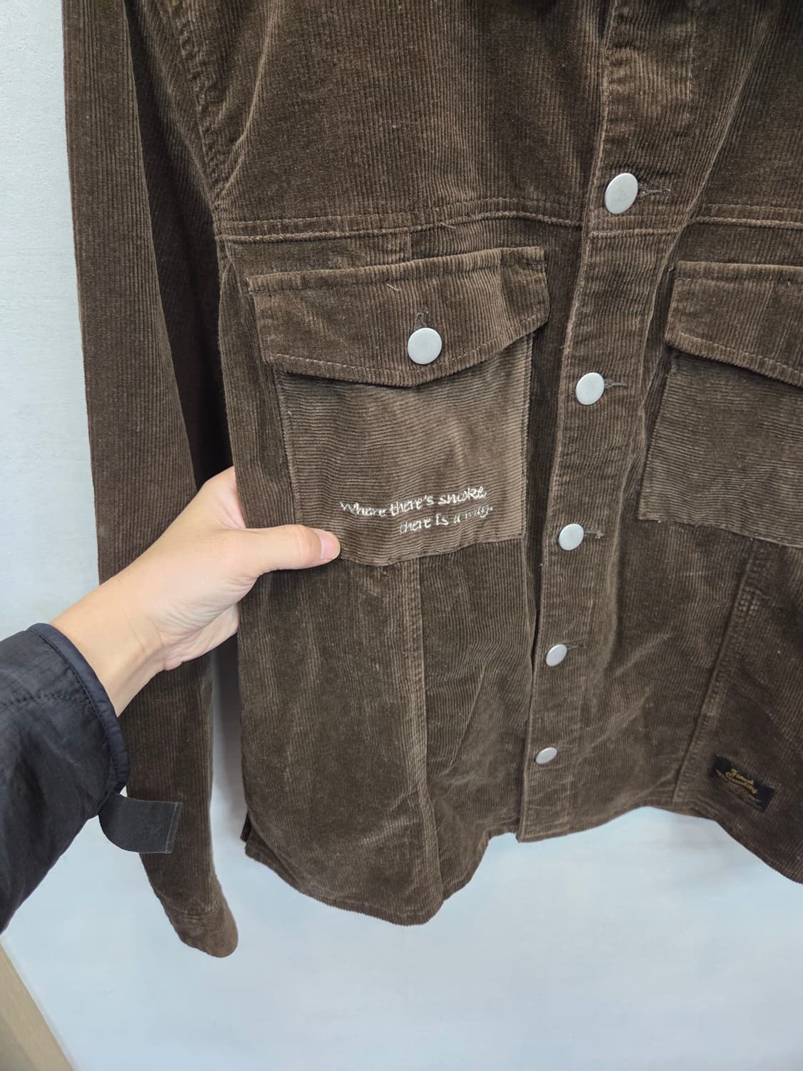 Gu 레터링 옆트임 코듀로이 셔츠자켓 100 상품이미지5
