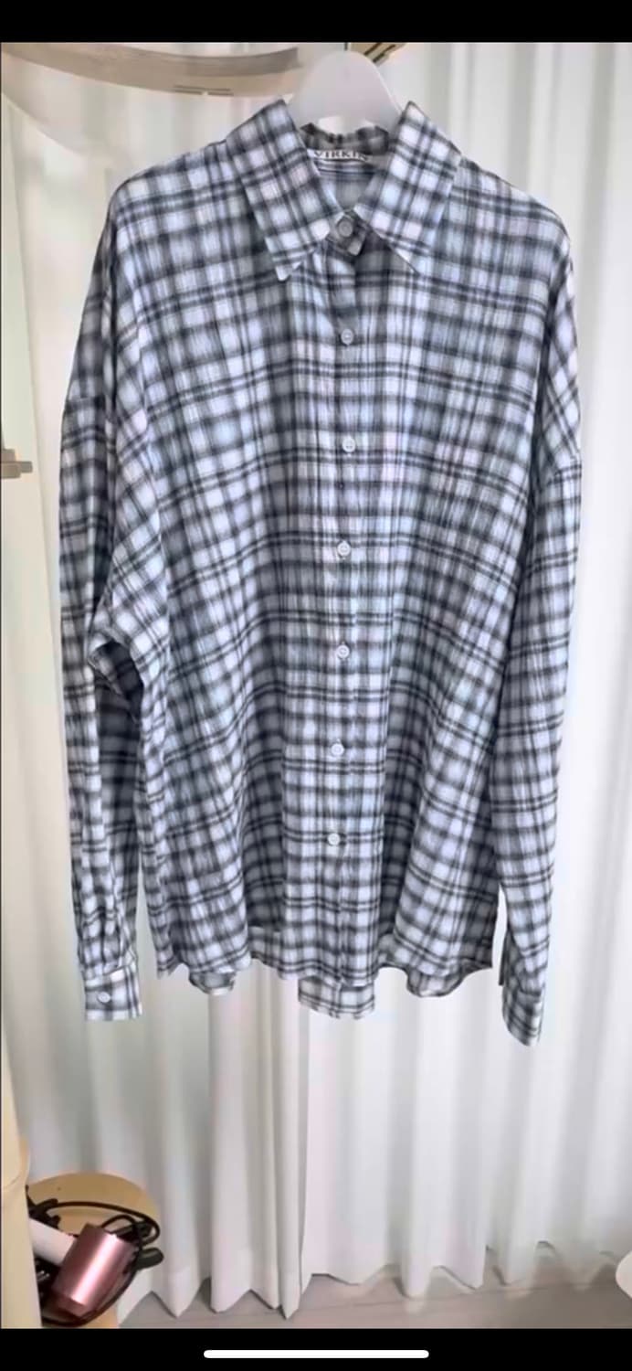 버킨 체크 린넨 남방 상품이미지2