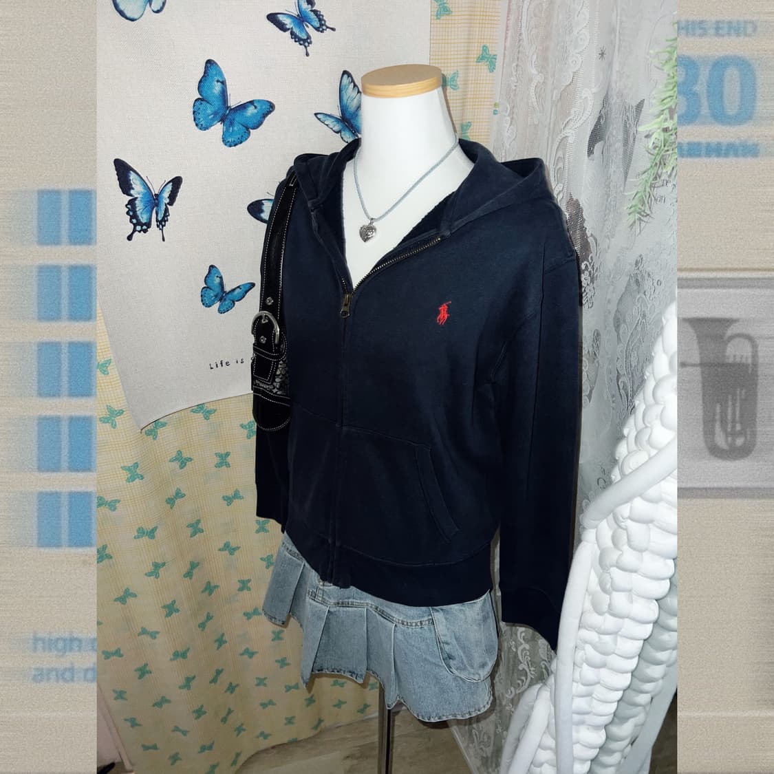 폴로 랄프로렌 네이비 후드 집업 상품이미지3