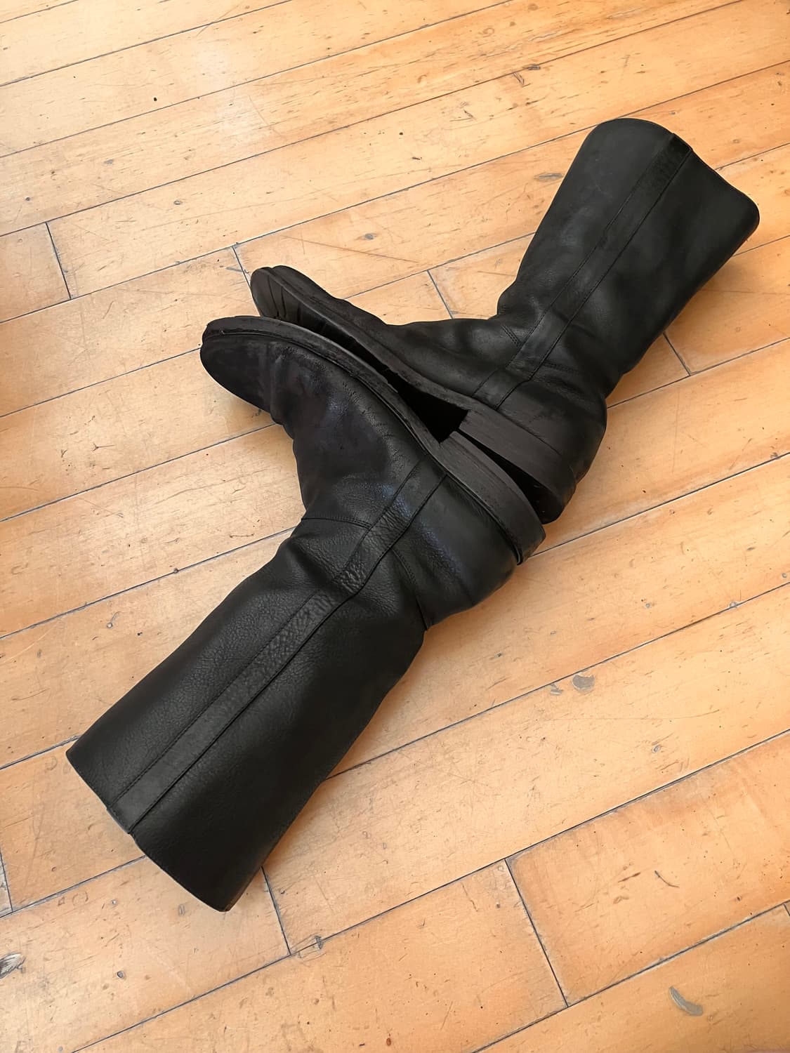 Givenchy 00-10s 지방시 워시드 레더 롱 잭 부츠 43 상품이미지5