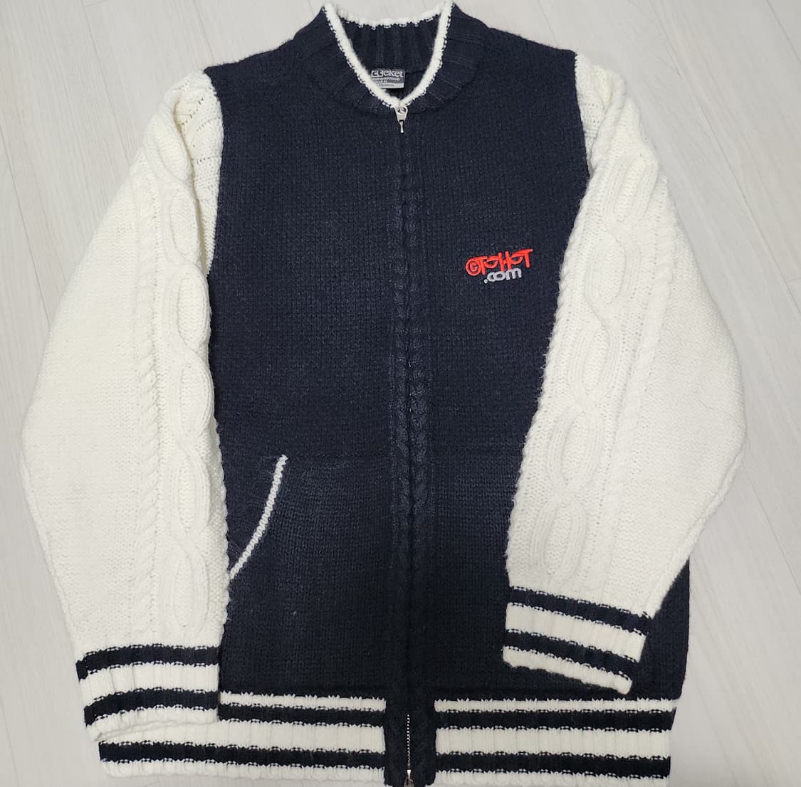 테켓 T.R.G 니트 집업 가디건 네이비 상품이미지3