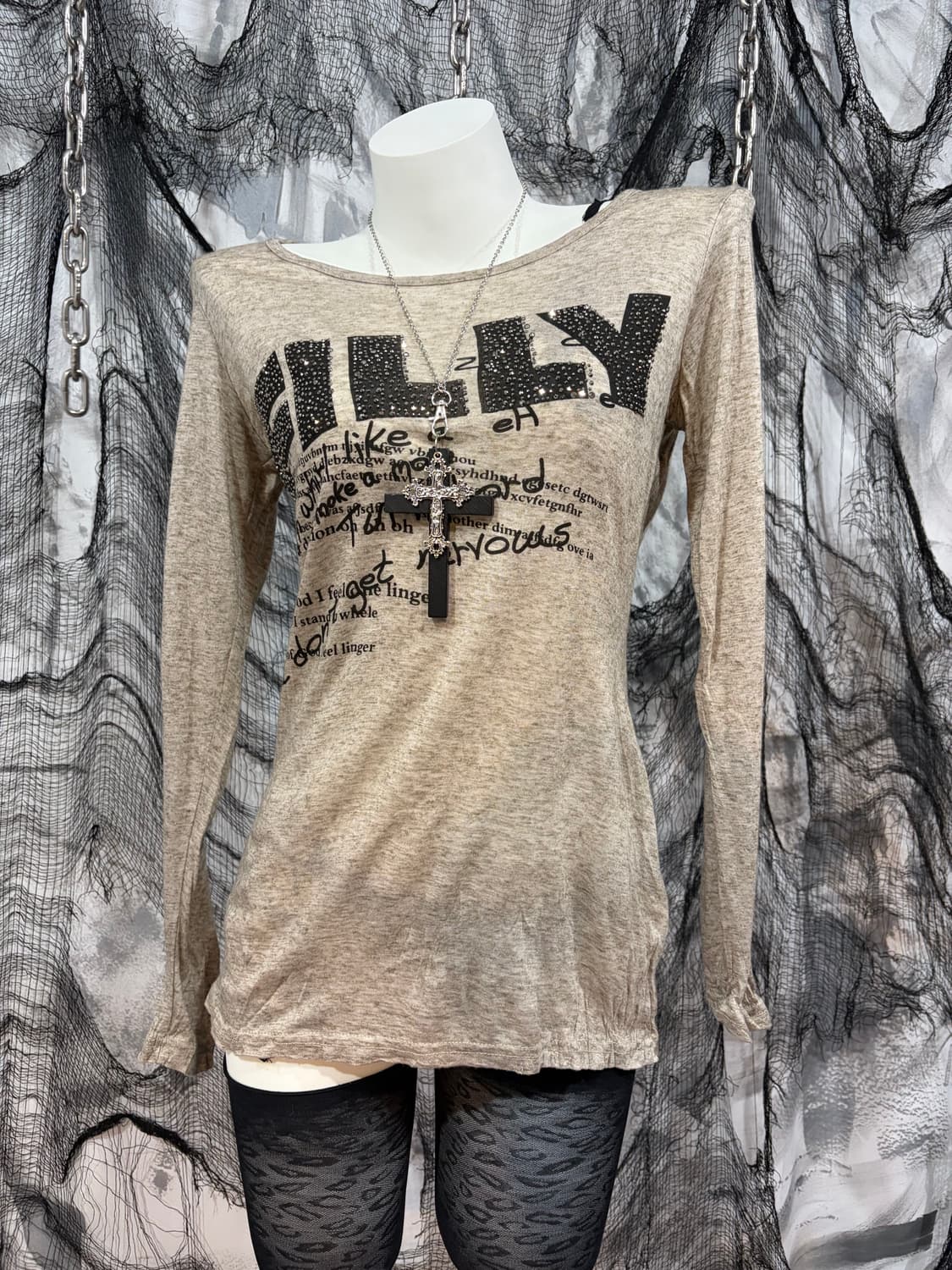 Y2K Graphic See-through Long Sleeve 상품이미지5
