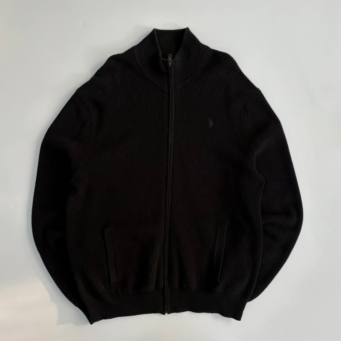 [L]폴로 랄프로렌 신형 매장판 블랙 스웨터 니트 집업 상품이미지1