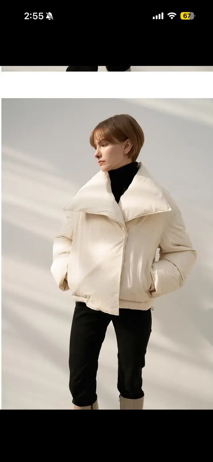 모한 숏패딩 크림 상품이미지2