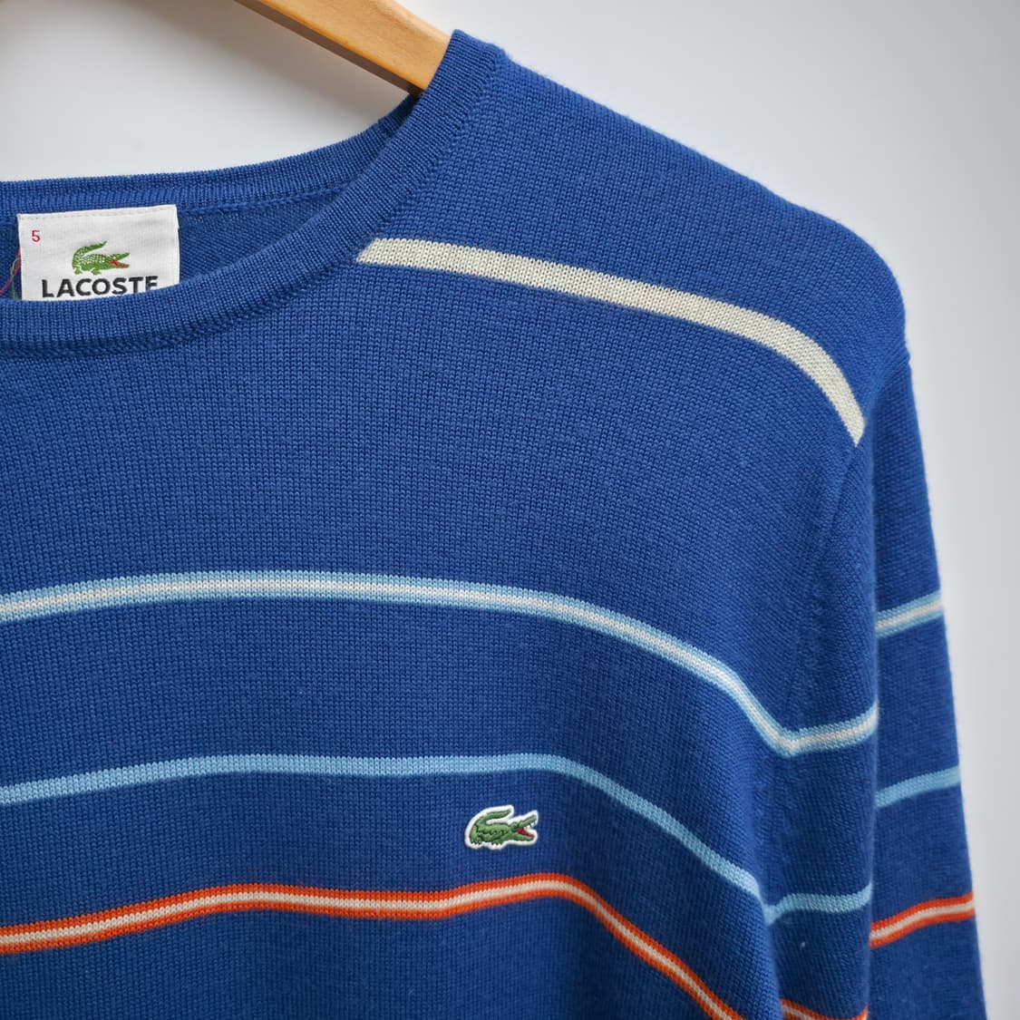 [XL] 라코스테 스트라이프 니트 긴팔티 블루 상품이미지4