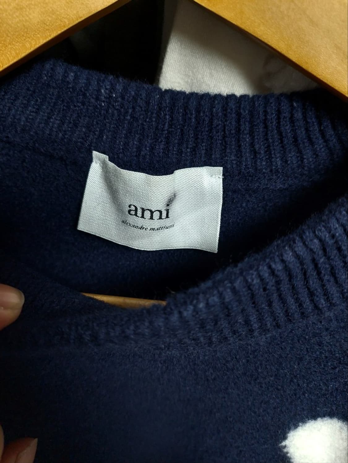 아미 빅하트 로고 네이비 울니트 사이즈줌 상품이미지3