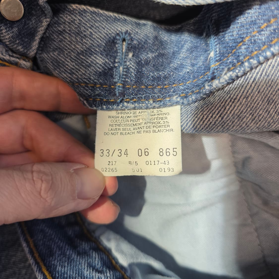[W33L34]90s 리바이스 501 데님팬츠(MADE IN 캐나다) 상품이미지4