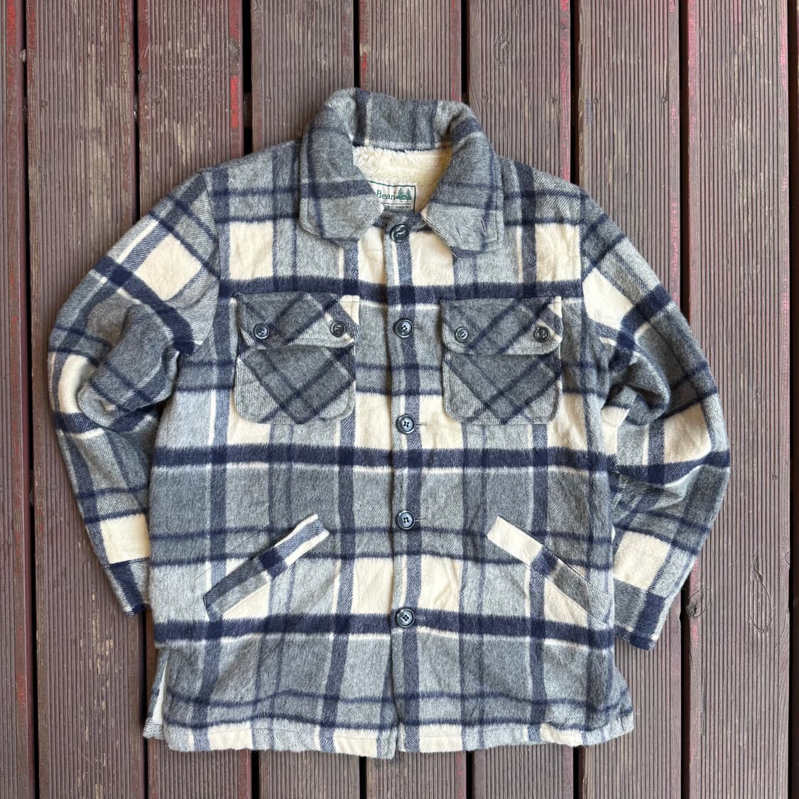 LLBean 양털 울 체크자켓 상품이미지1