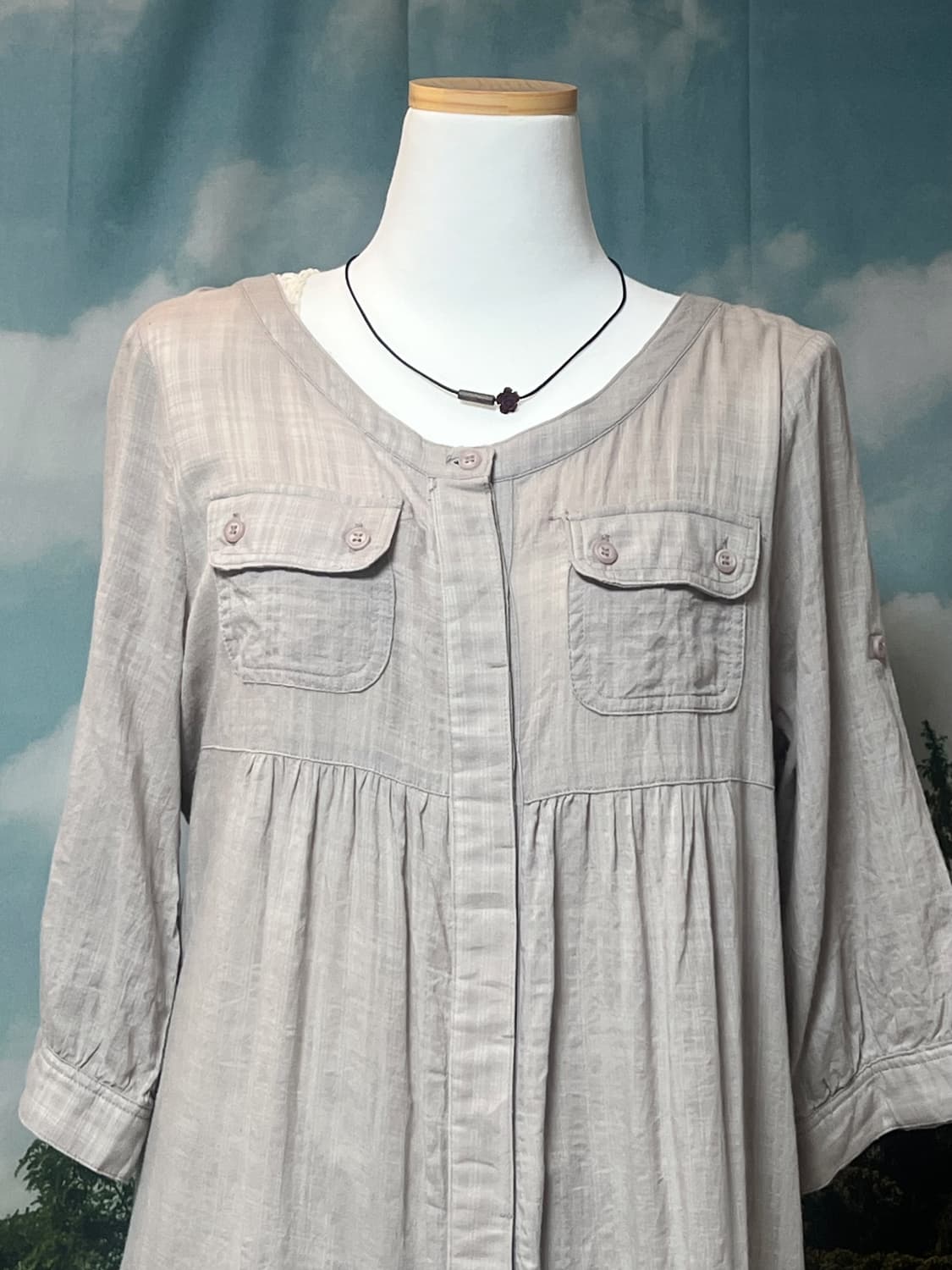Teard frill shirt pocket dress   a layer 상품이미지3